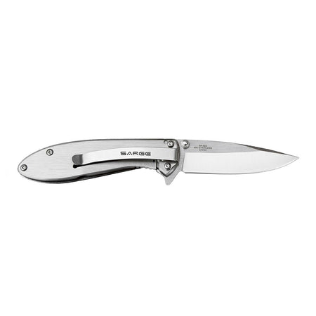 Sarge Knives Hawk 3-1/8" Clip Point Swift Assist Pocket Knife Chrome