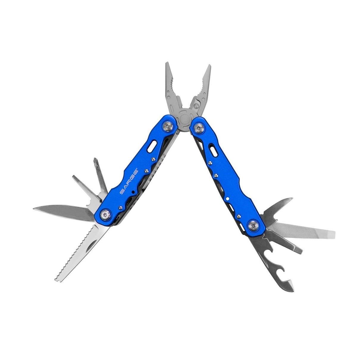 Sarge Blue Force Multi-Tool 420 SS Tools Anodized Aluminum Handle Blue