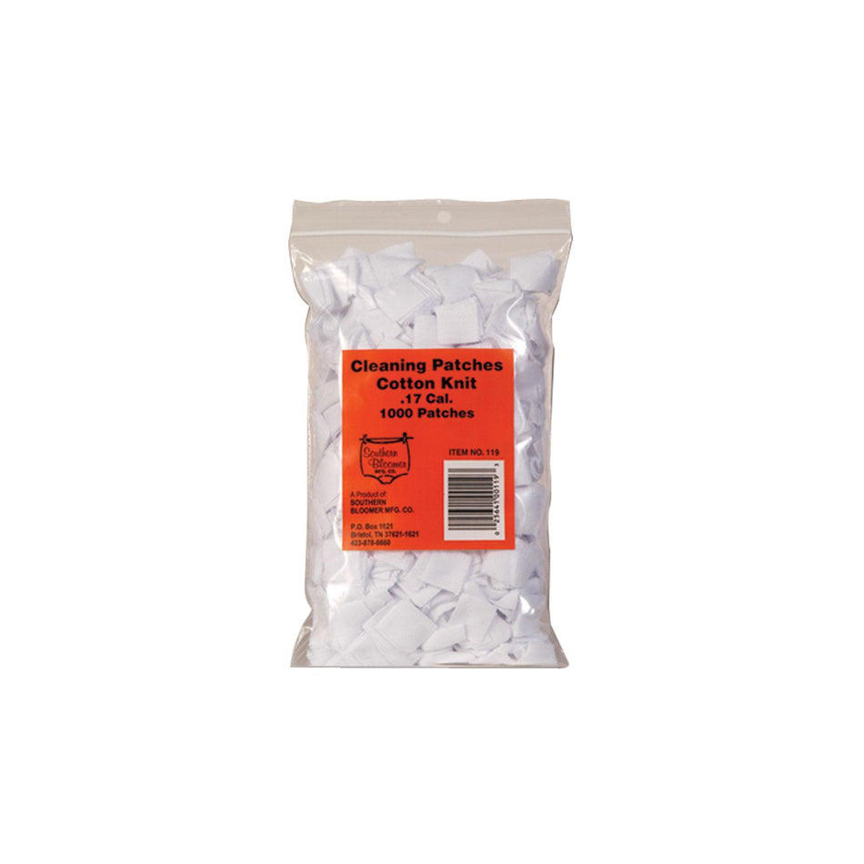 Southern Bloomer .17 Cal Cotton Knit Rifle Patches - 1000/ct