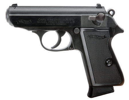Walther Arms 5030300 PPK/S 22 LR 10+1 3.30" Steel/Threaded Barrel Matte Black Tenifer Serrated/Steel Slide, Black Zinc Alloy Frame w/Beavertail, Black Checkered Polymer Grips