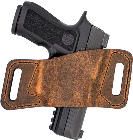 VersaCarry Rapid Slide S1 Ambidextrous OWB Leather Holster Sub Compact Sz 3 Brown