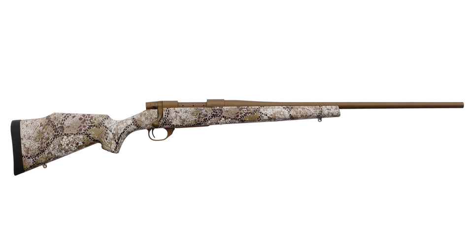 Weatherby VAP270NR4T Vanguard Badlands 270 Win 5+1 24" Burnt Bronze Cerakote #2 Threaded Barrel, Drilled & Tapped Steel Receiver, Badlands Approach Camo Monte Carlo w/Raised Comb Synthetic Stock