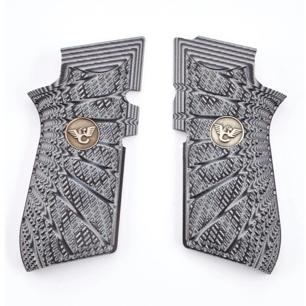Wilson Combat EDC X9 Replacement Starburst G-10 Grips Grey and Black