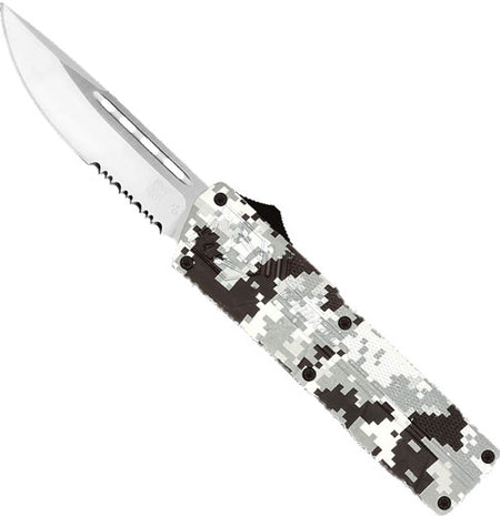 CobraTec Lightweight OTF 3.25-Inch Serrated Drop Point Winter Digi Knife