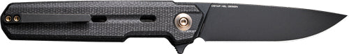 WE Knife Navo 3.25" Stonewash Blade Black Canvas Micarta Handle