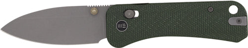 WE Knife Banter 2 Crossbar Lock 2.87" Green Canvas Micarta Handle