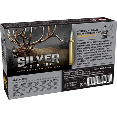 Browning Silver Plated Soft Point 180 Grain .308 Win / 7.62x51mm 2743 ft lbs 020892232143
