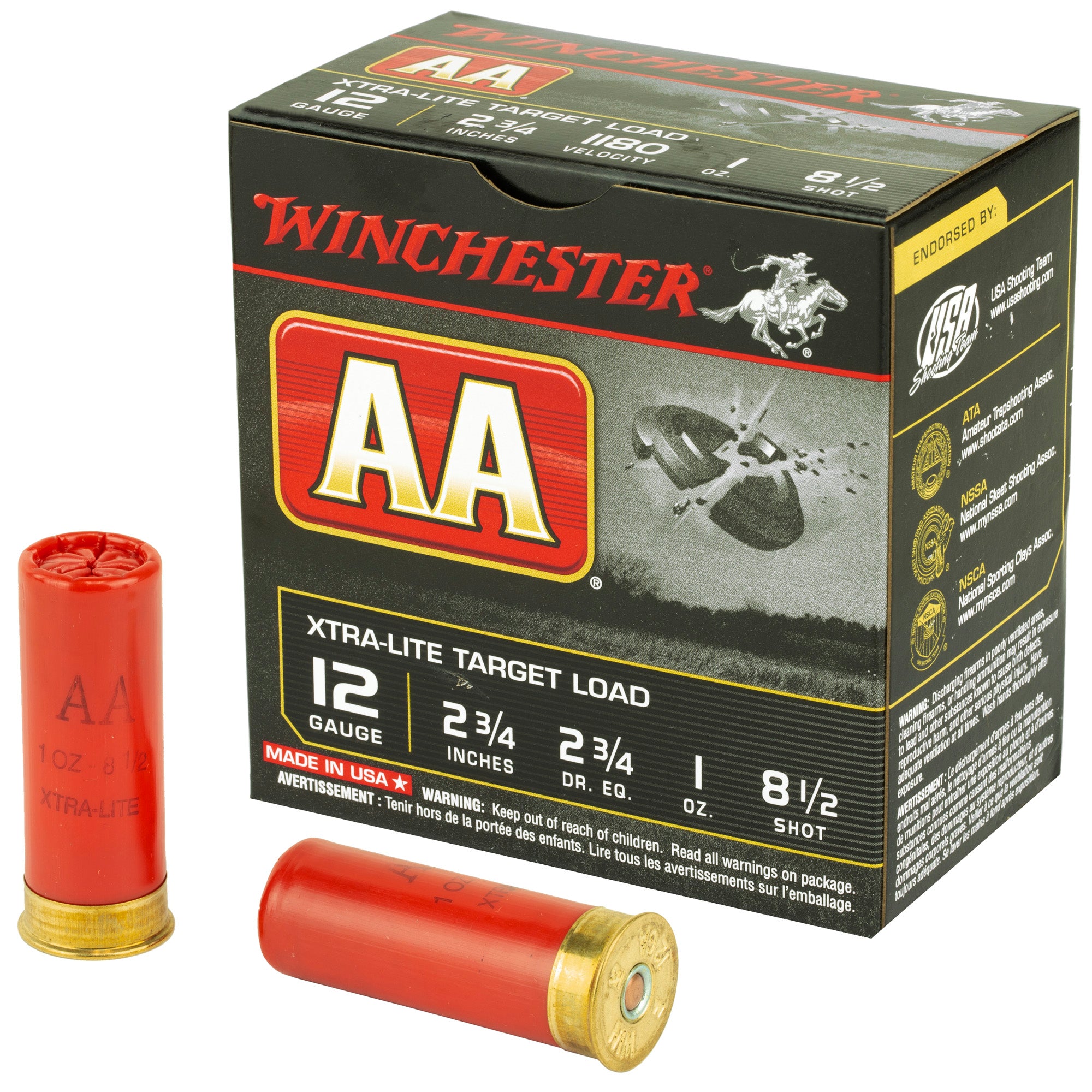 Winchester AAL1285 AA Xtra-Lite 12 Gauge 2.75" 1oz Shot 1180 fps 020892015357