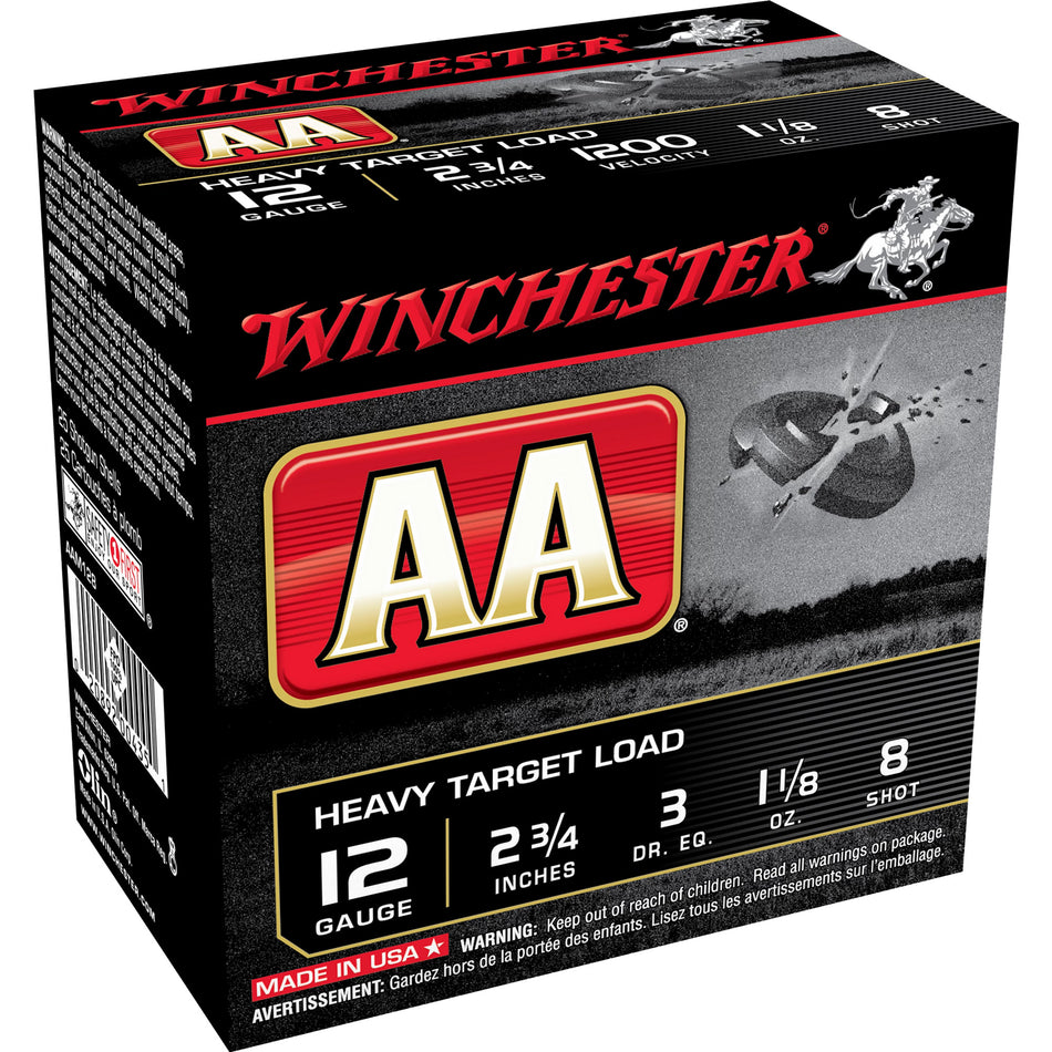 Winchester AAM128 AA Heavy 12 Gauge 2.75" 1-1/8oz 8 Shot 1200 fps 020892004351