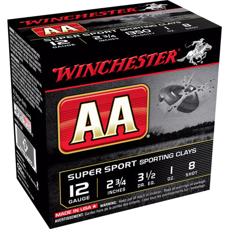 Winchester AASCL128 AA Super Sport Sporting Clay 12 Gauge 2.75" 1oz 7.5 Shot 1350 fps 020892014053