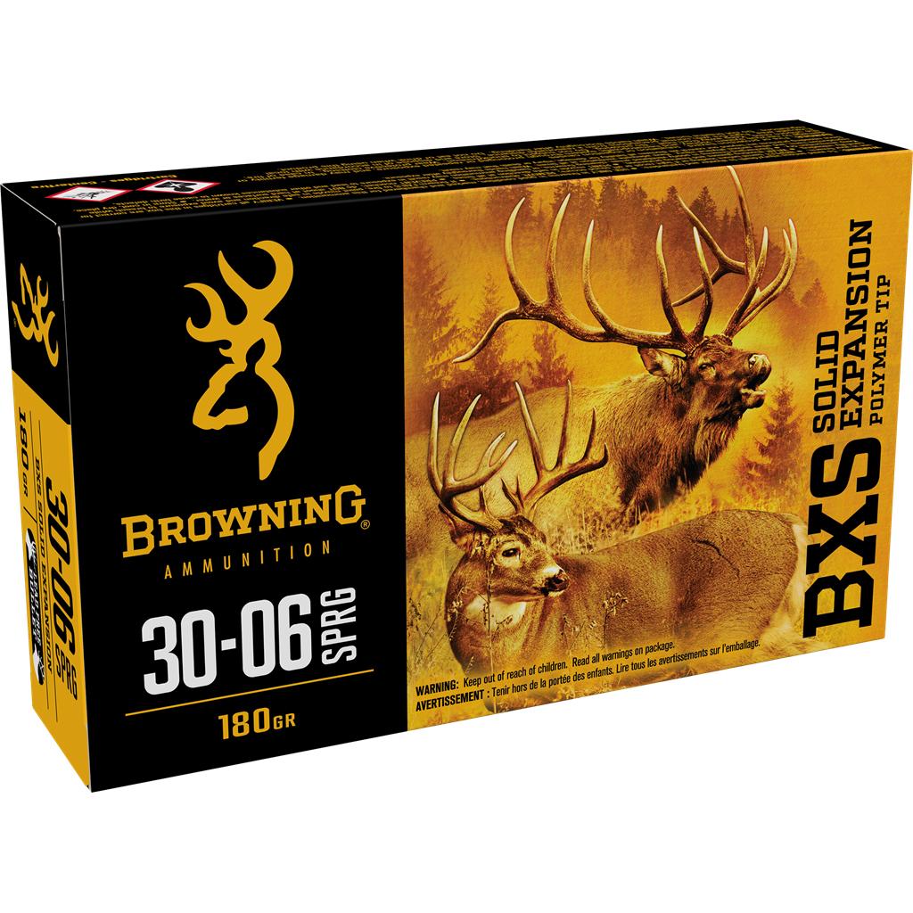 Browning .30-06 Springfield BXS 180 grain Solid Expansion Polymer Tip ammunition
