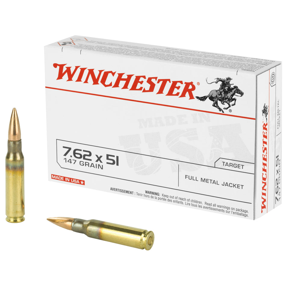 Winchester .308 Win / 7.62x51mm USA 147 grain Full Metal Jacket ammunition