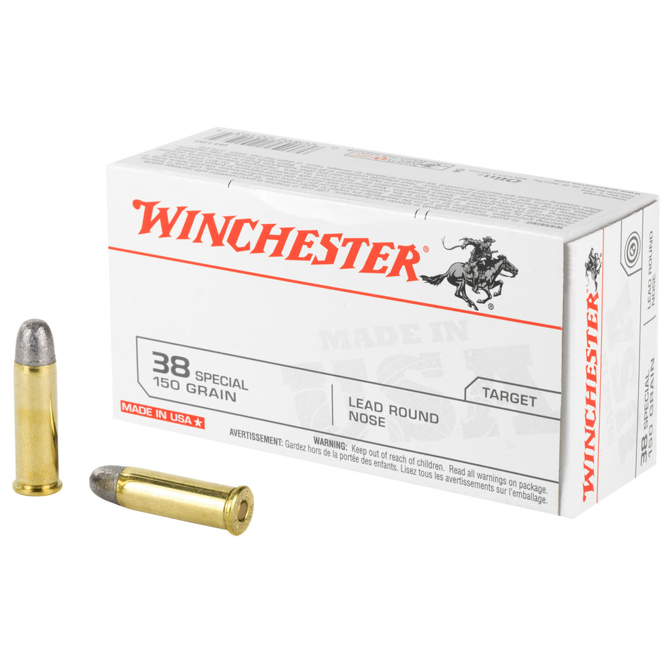 Winchester USA Lead Round Nose 150 Grain .38 Special 845 fps 020892201934