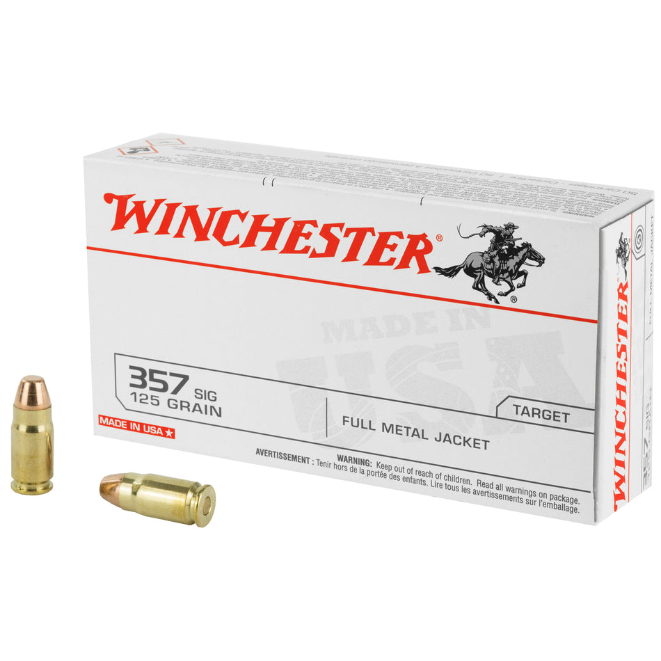 Winchester USA Full Metal Jacket 125 Grain .357 Sig 1350 fps 020892211544