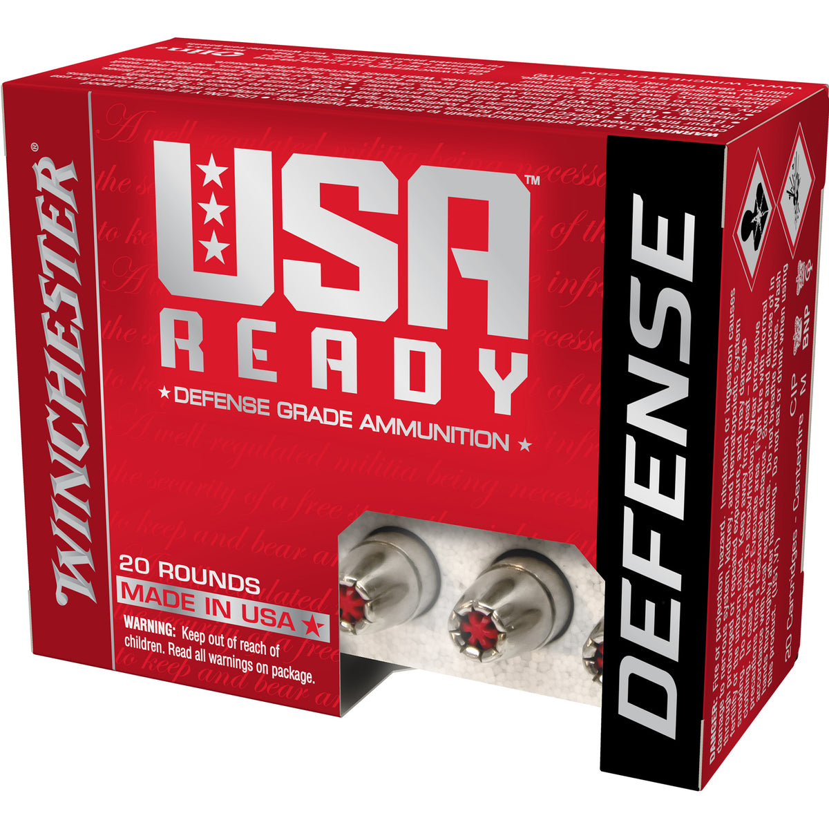 Winchester 10mm Auto USA Ready 180 grain Full Metal Jacket Flat Nose ammunition