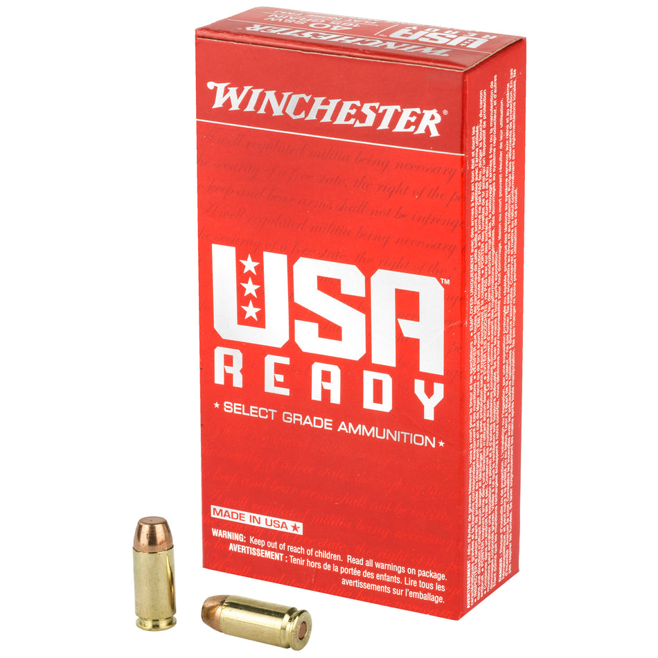 Winchester .40 S&W USA Ready 165 grain Full Metal Jacket Flat Nose ammunition