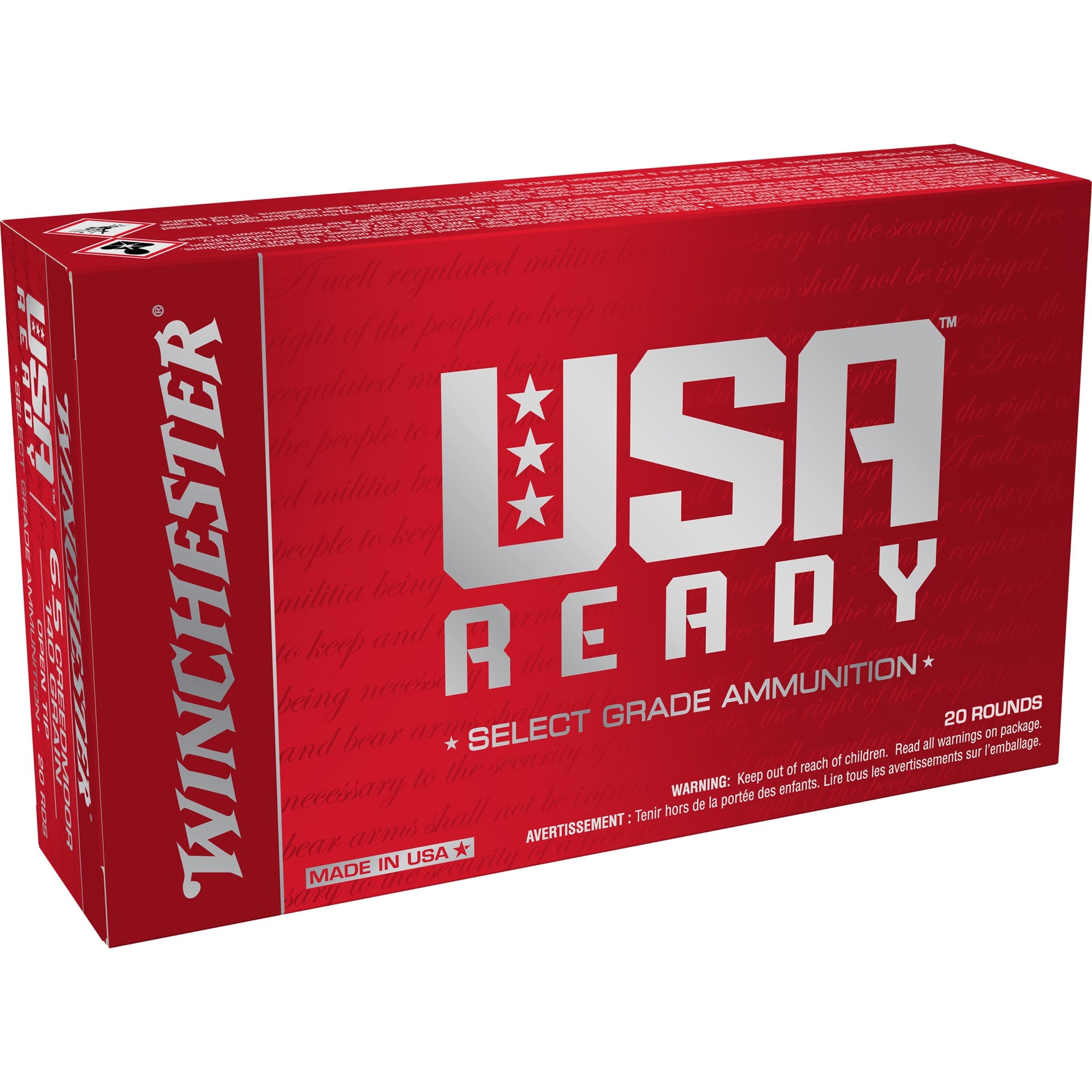 Winchester 6.5mm Creedmoor USA Ready 140 grain Open Tip ammunition