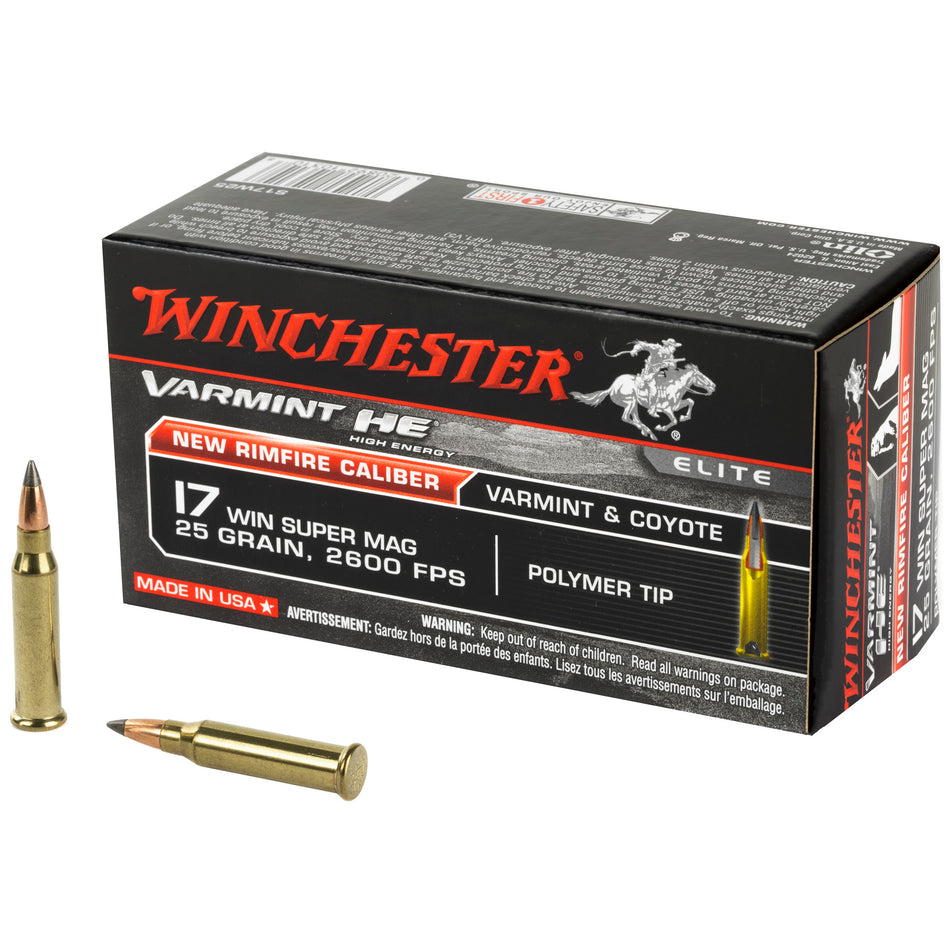 Winchester .17 WSM Varmint High Energy 25 grain Polymer Tip ammunition