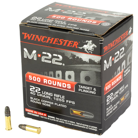 Winchester M-22 Copper Plated Round Nose 40 Grain .22 Long Rifle  020892102750