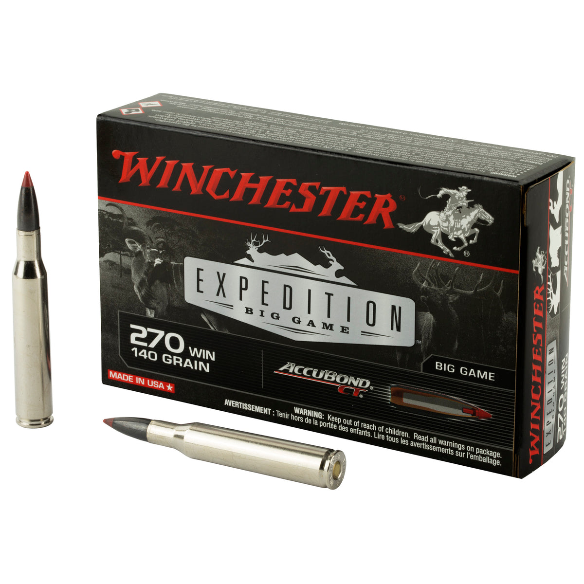 Winchester .270 Winchester Expedition Big Game 140 grain AccuBond CT Polymer Tip ammunition