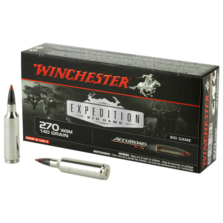 Winchester .270 WSM Expedition Big Game 140 grain AccuBond CT Polymer Tip ammunition