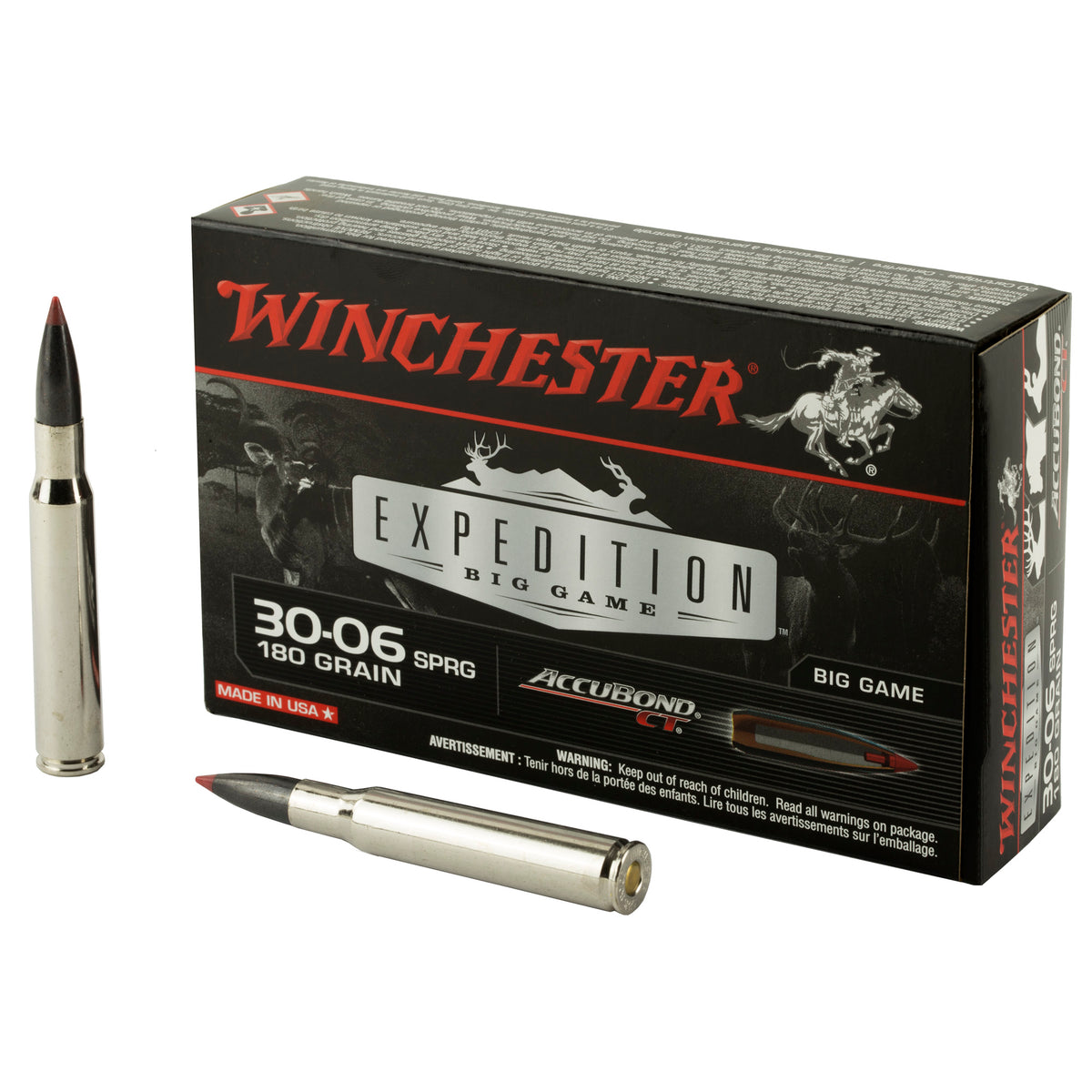 Winchester .30-06 Springfield Expedition Big Game 180 grain AccuBond CT Polymer Tip ammunition