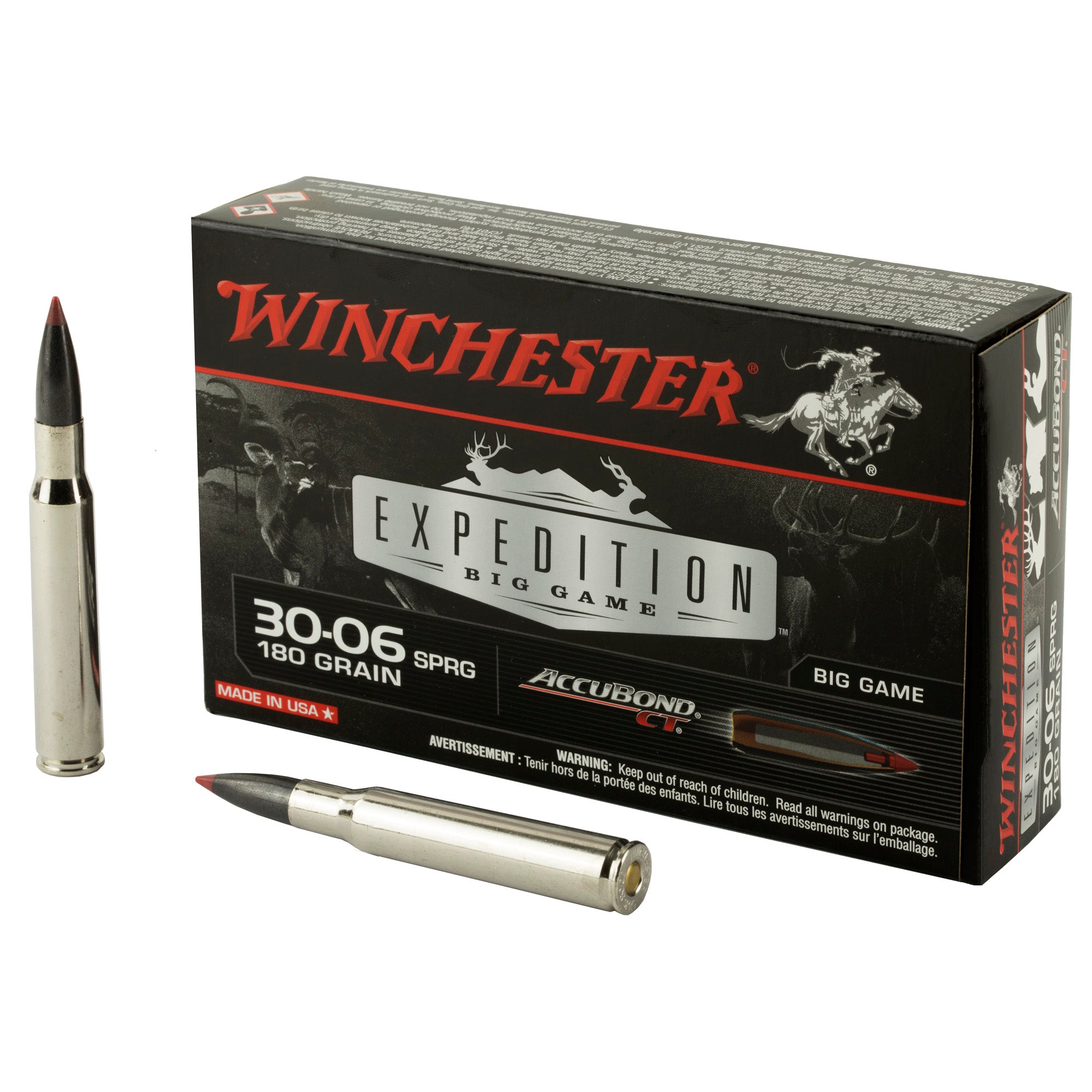 Winchester .30-06 Springfield Expedition Big Game 180 grain AccuBond CT Polymer Tip ammunition