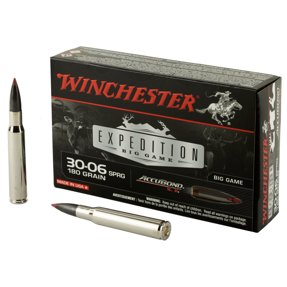 Winchester .30-06 Springfield Expedition Big Game 180 grain AccuBond CT Polymer Tip ammunition