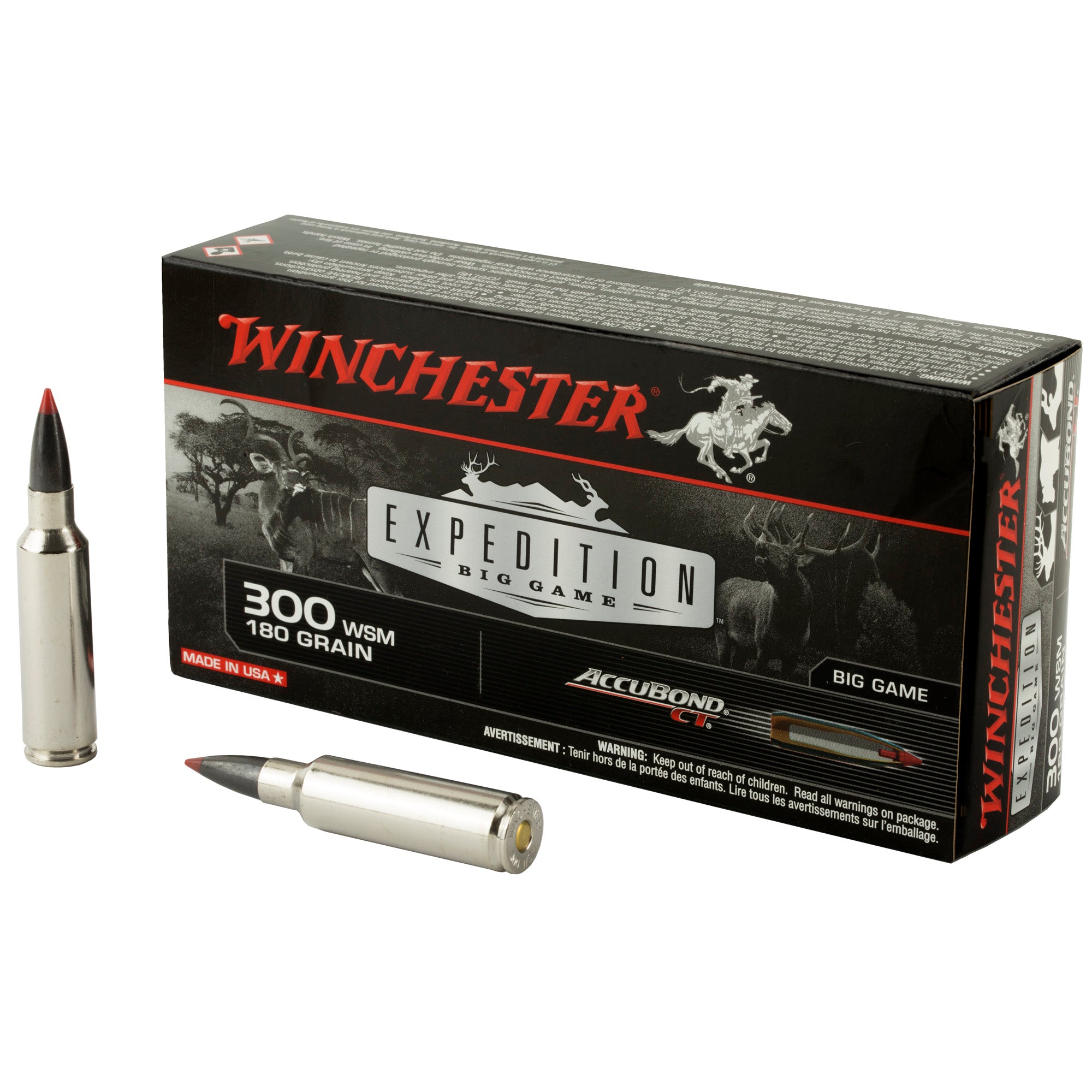 Winchester .300 WSM Expedition Big Game 180 grain AccuBond CT Polymer Tip ammunition