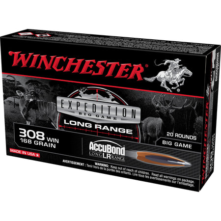 Winchester Expedition Big Game Nosler AccuBond Long-Range 168 Grain .308 Win / 7.62x51mm 2680 fps 020892229839