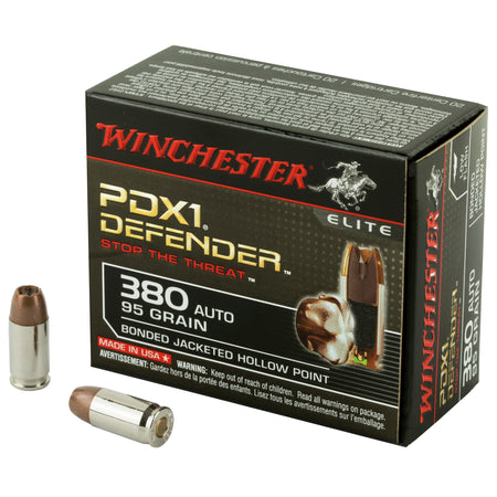 Winchester PDX1 Defender Elite Bonded Jacket Hollow Point 95 Grain .380 ACP/Auto 1000 fps 020892218642