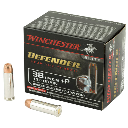 Winchester PDX1 Defender +P Bonded Jacket Hollow Point 130 Grain .38 Special 950 fps 020892217911
