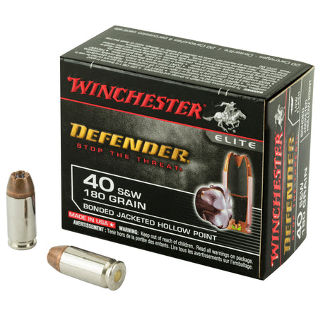 Winchester Defender Bonded Jacket Hollow Point 180 Grain .40 S&W 1140 fps 020892217874