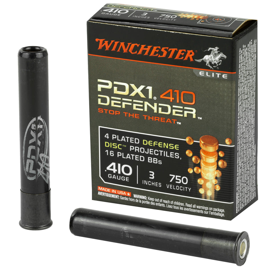 Winchester .410 Bore Shotgun Ammo PDX1 Defender 4 Defense Discs/16 BB Pellets Combo 3 in 1/3 oz Discs / BBs