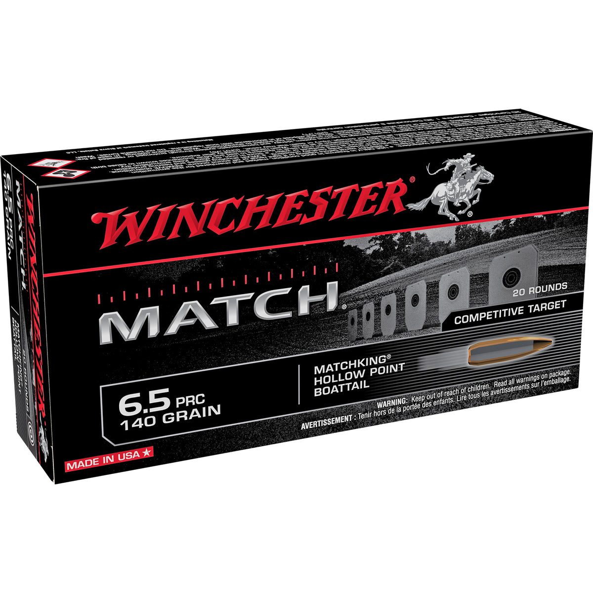 Winchester Match Sierra MatchKing Boat Tail Hollow Point 140 Grain 6.5 PRC 3030 fps 020892230392