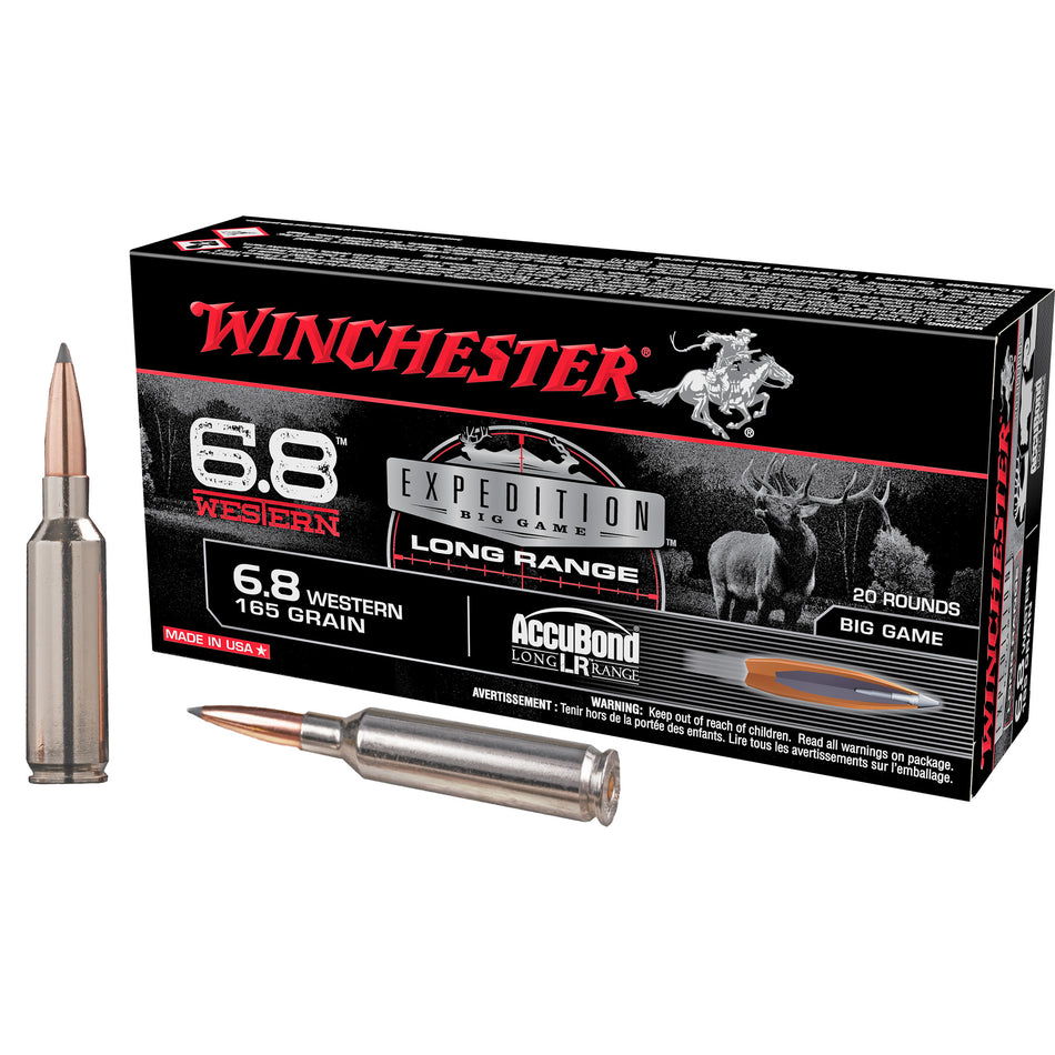 Winchester Expedition Big Game Nosler AccuBond Long-Range 165 Grain 6.8 Western 2970 fps 020892229730