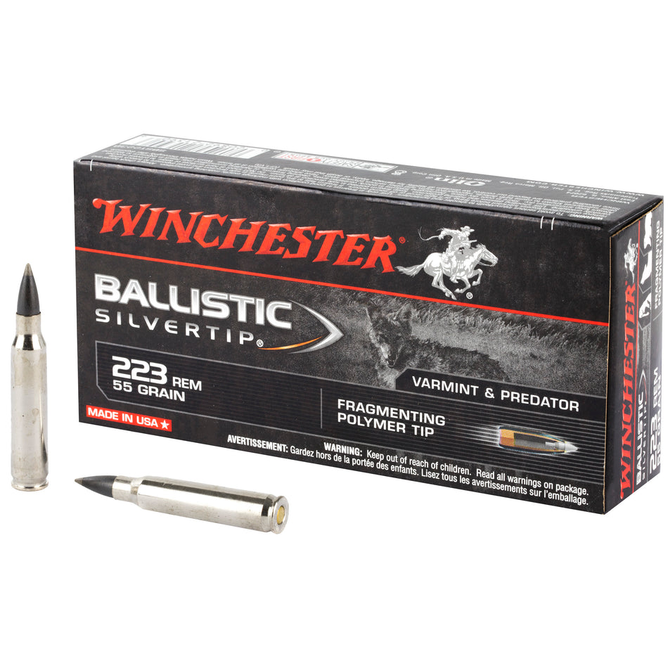 Winchester .223 Remington Ballistic Silvertip 55 grain Fragmenting Polymer Tip ammunition