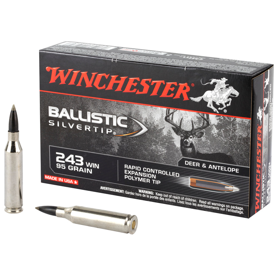 Winchester .243 Winchester Ballistic Silvertip 95 grain Rapid Controlled Expansion Polymer Tip ammunition