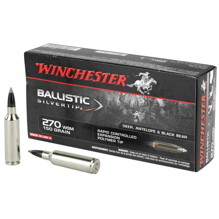Winchester .270 WSM Ballistic Silvertip 150 grain Rapid Controlled Expansion Polymer Tip ammunition
