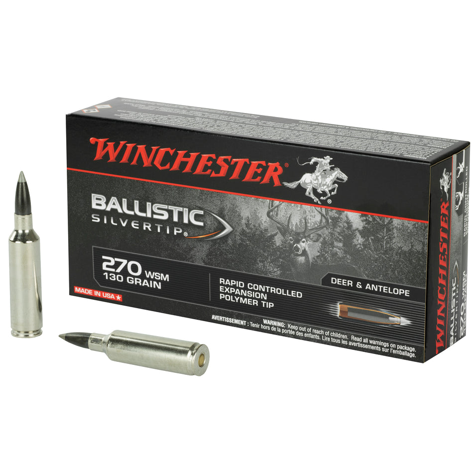 Winchester .270 WSM Ballistic Silvertip 130 grain Polymer Tip ammunition