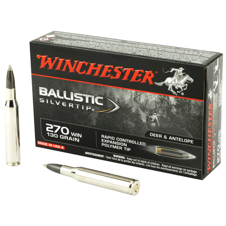 Winchester Ballistic Silvertip Rapid Controlled Expansion Polymer Tip 130 Grain .270 Winchester 3050 fps 020892210226