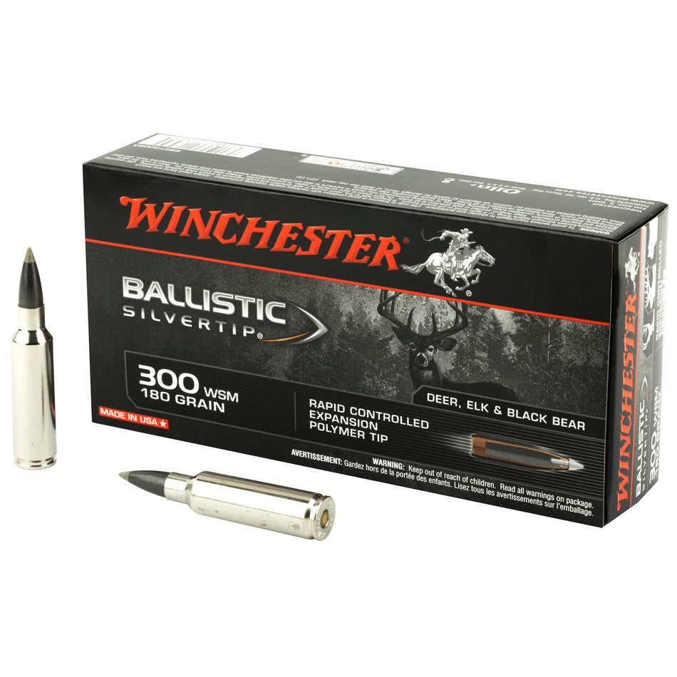 Winchester .300 WSM Ballistic Silvertip 180 grain Rapid Controlled Expansion Polymer Tip ammunition