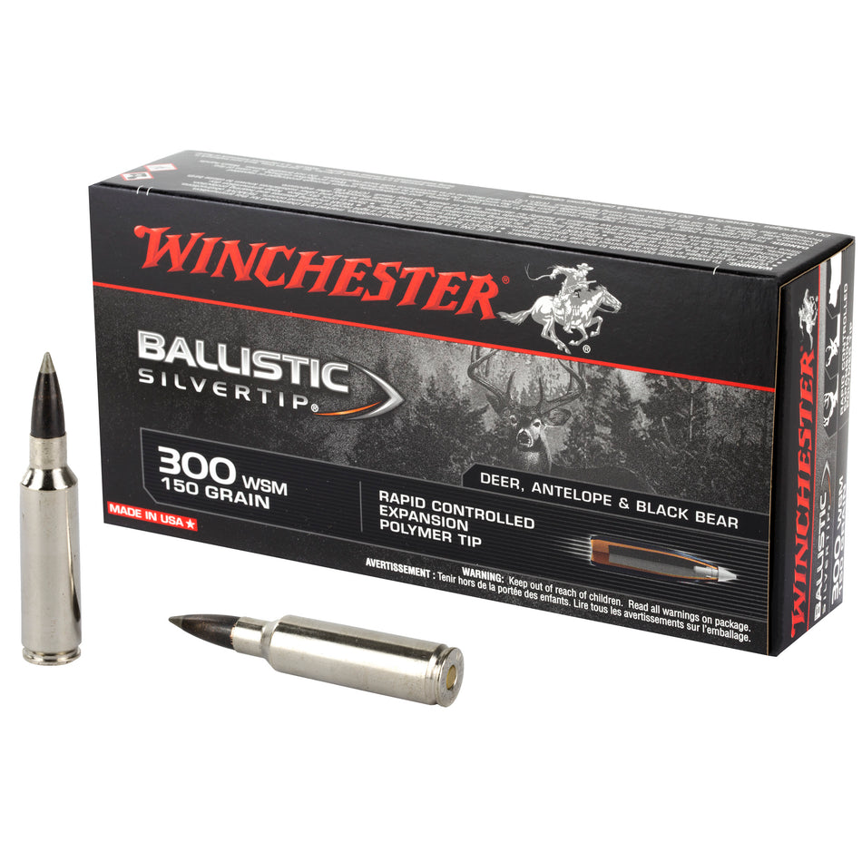 Winchester .300 WSM Ballistic Silvertip 150 grain Polymer Tip ammunition