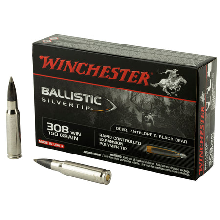 Winchester .308 Win / 7.62x51mm Ballistic Silvertip 150 grain Rapid Controlled Expansion Polymer Tip ammunition
