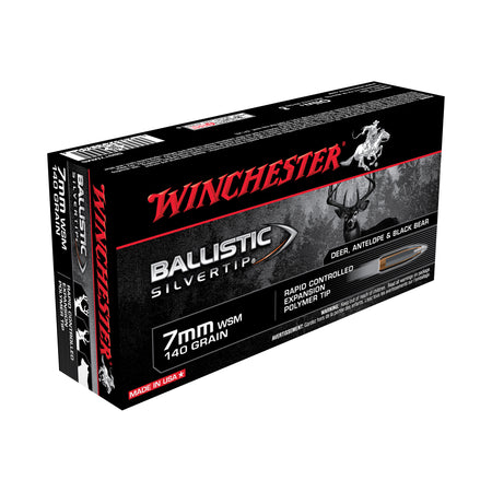 Winchester 7mm WSM Ballistic Silvertip 140 grain Polymer Tip ammunition