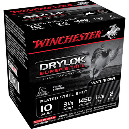 Winchester SSH102 Drylok Super Steel High Velocity 10 Gauge 3.5" 1-3/8oz 2 Shot 1450 fps 020892013735