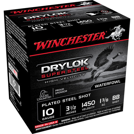 Winchester SSH10BB Drylok Super Steel High Velocity 10 Gauge 3.5" 1-3/8oz BB 1450 fps 020892011816