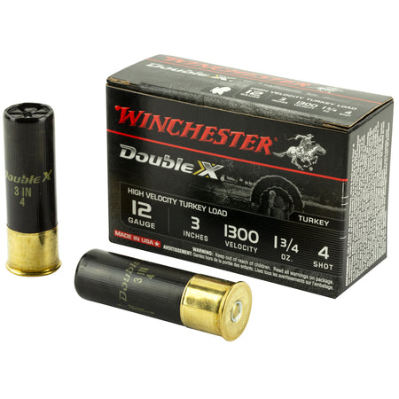Winchester STH1234 Double X High Velocity Turkey 12 Gauge 3" 1-3/4oz 4 Shot 1300 fps 020892012172
