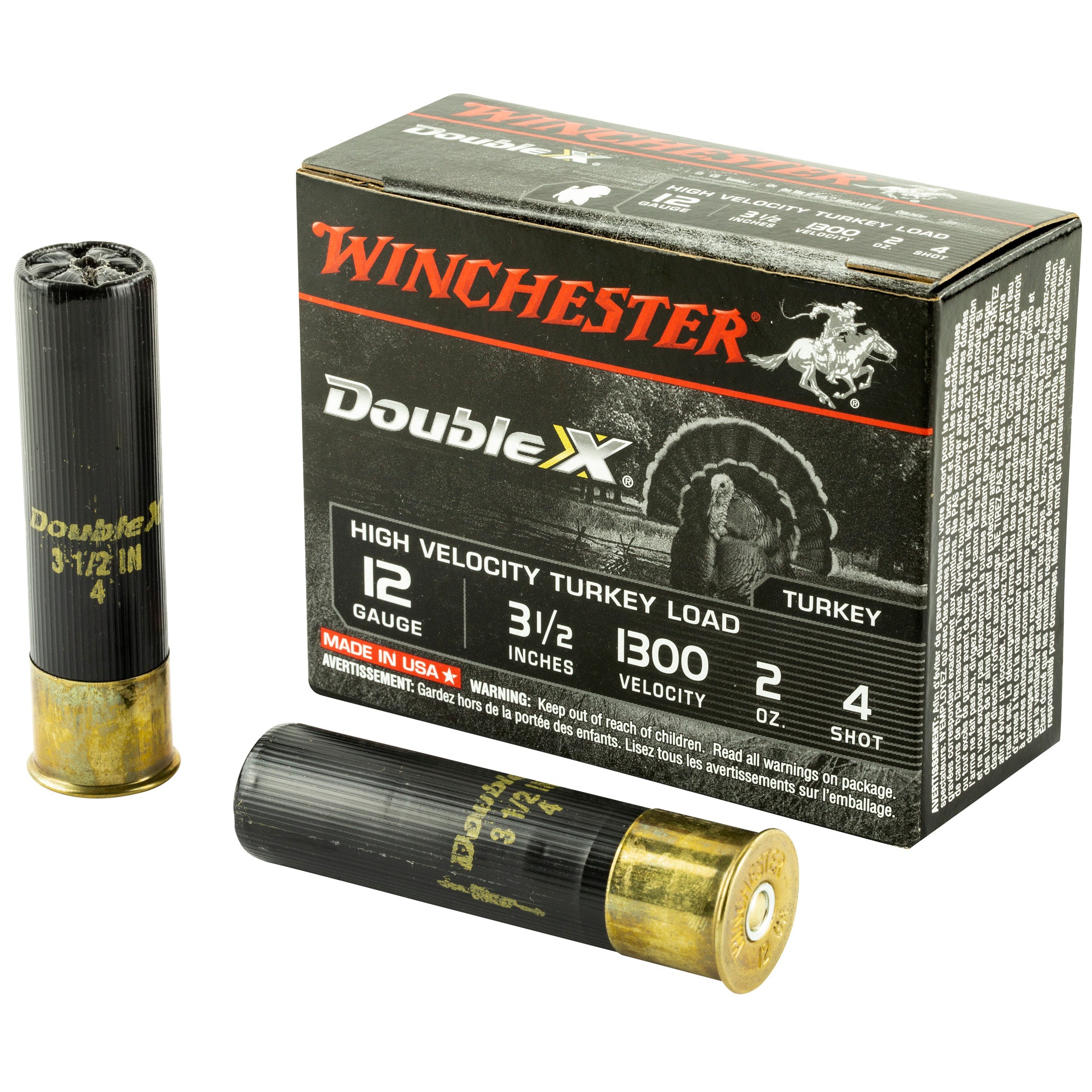 Winchester STH12354 Double X High Velocity Turkey 12 Gauge 3.5" 2oz 4 Shot 1300 fps 020892012196