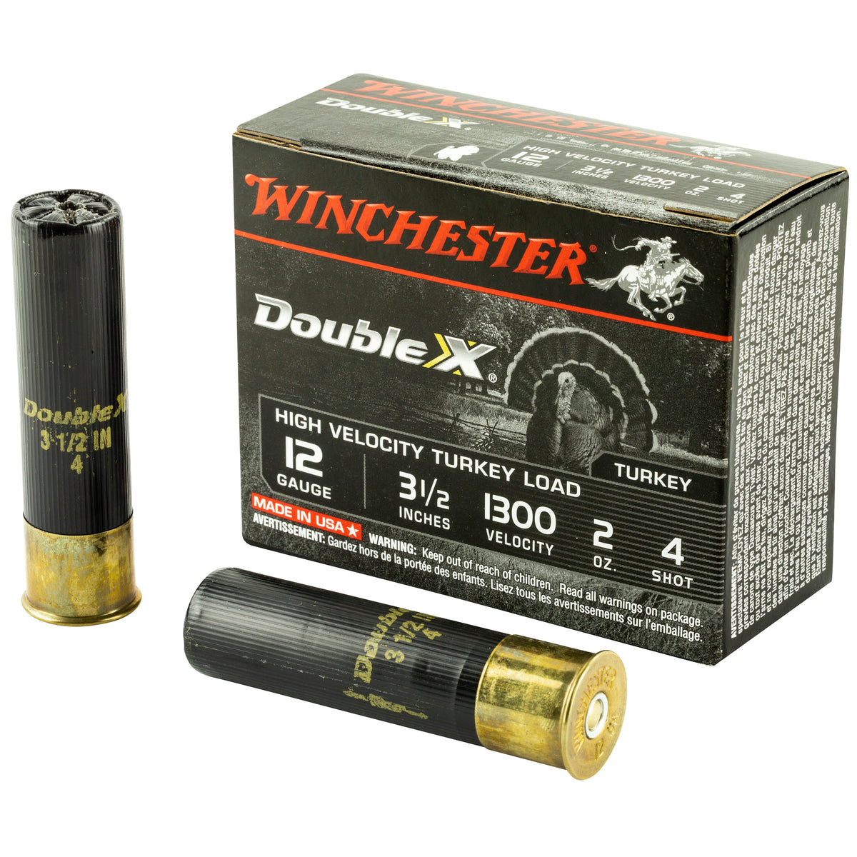 Winchester STH12354 Double X High Velocity Turkey 12 Gauge 3.5" 2oz 4 Shot 1300 fps 020892012196
